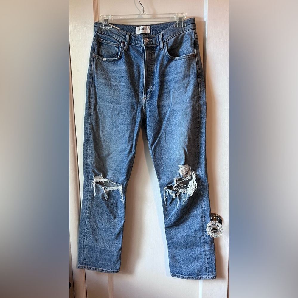 AGOLDE Riley High Rise Straight Jean, Size 27 - Picture 6 of 10